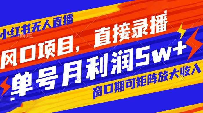 图片[1]-无人直播带货，录播月入5w+，小红书新风口项目揭秘-阿志说钱