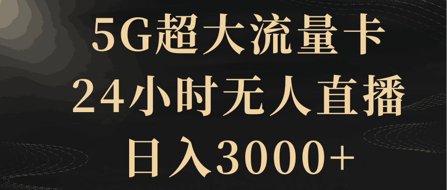 独家揭秘：5G超大流量卡，24小时无人直播玩法，日赚3000+的赚钱秘诀-阿志说钱