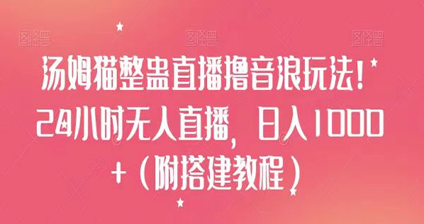 汤姆猫整蛊直播撸音浪玩法大揭秘，教你如何搭建24小时无人直播，小白也能实现日入1000+-阿志说钱