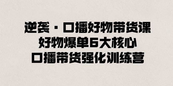 逆袭必修！口播好物带货课，掌握好物爆单6大核心，强化口播带货技能-阿志说钱