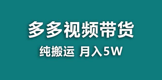 【蓝海项目】拼多多视频带货项目玩法，纯搬运操作一个月搞了5w佣金，新手也可以快速上手实操-阿志说钱