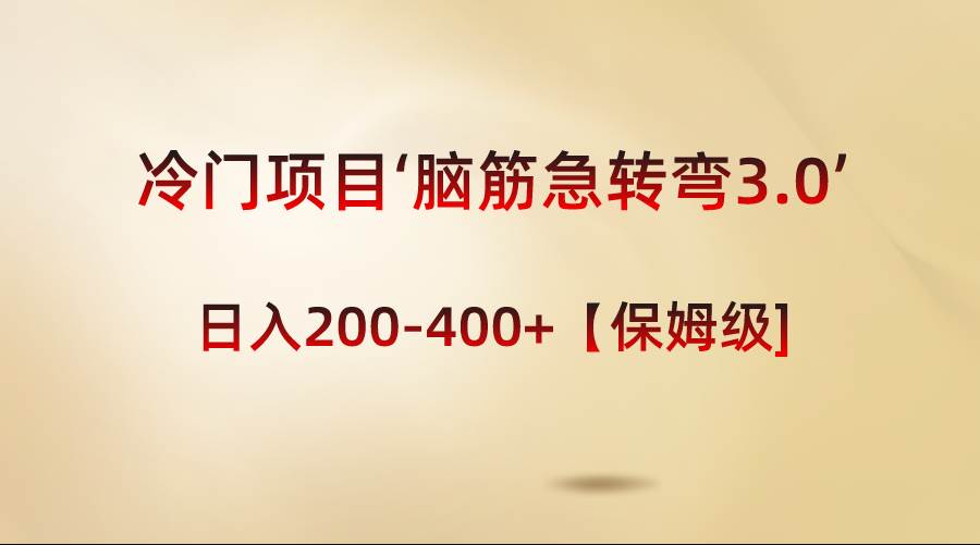 冷门项目玩法，脑筋急转弯3.0，新手也能操作【保姆级教程】-阿志说钱