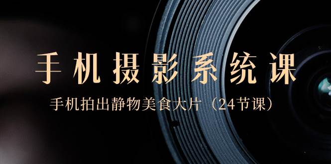 图片[1]-手机变镜头！0基础开启摄影之旅，拍出专业级静物美食照（全24课）-阿志说钱