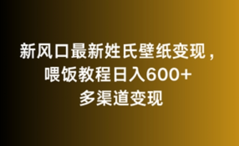 图片[1]-【绝密】姓氏壁纸成新风口，日入600+的变现攻略公开！-阿志说钱