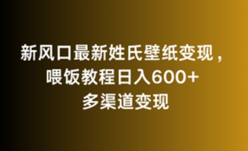 【绝密】姓氏壁纸成新风口，日入600+的变现攻略公开！-阿志说钱