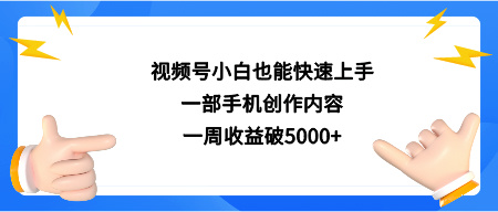 图片[1]-视频号小白也能快速上手，一部手机创作内容，一周收益破5000+！-阿志说钱