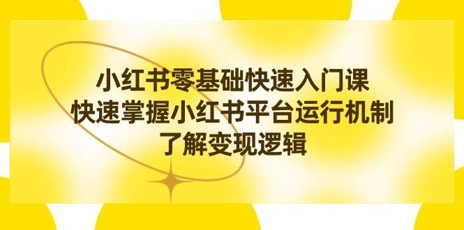 小红书新手起飞：零基础快速入门，揭秘平台运营与变现法则！-阿志说钱