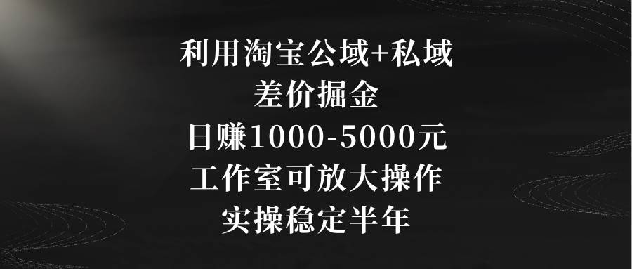 淘宝差价掘金全攻略！公域+私域双管齐下，轻松上手操作！-阿志说钱