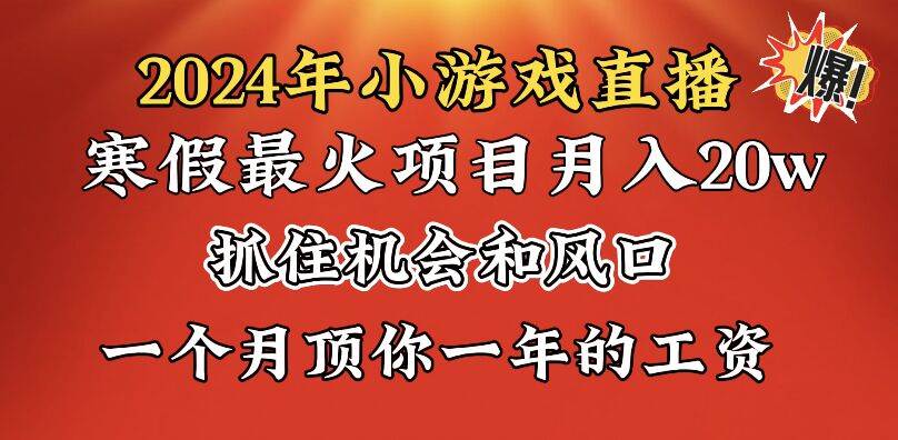 2024年赚钱新趋势：小游戏直播一月净赚20万，寒假期间实现人生逆袭！-阿志说钱