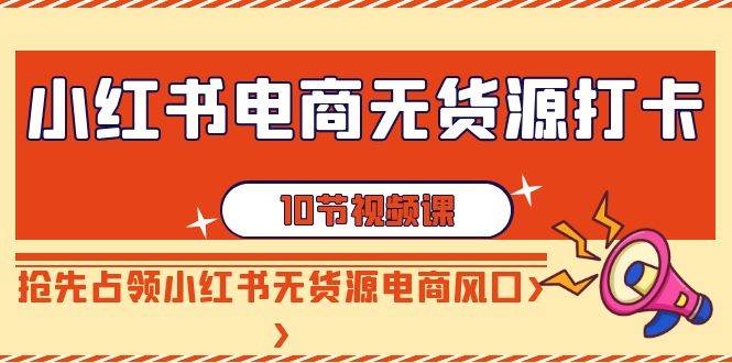 揭秘小红书无货源电商：10节实操课程，让你从零开始成为销售高手！-阿志说钱