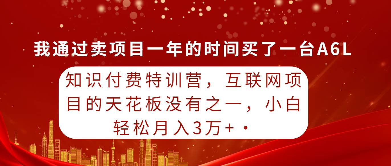 知识付费特训营：揭秘互联网项目的巅峰之作，独一无二，引领行业潮流-阿志说钱