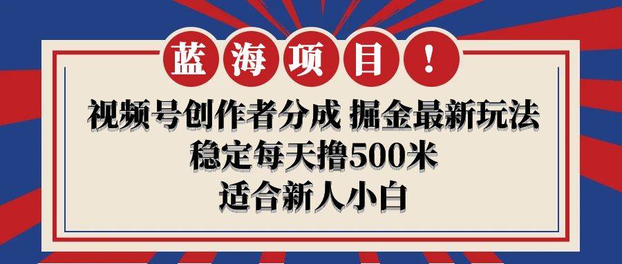 视频号新机遇：创作者分成计划，每日稳赚500米，小白也能成赚钱高手！-阿志说钱