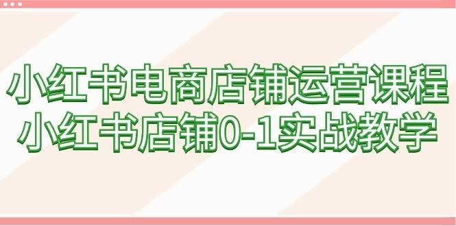 小红书电商店铺运营精讲：从0到1实战攻略（60节全面课程）-阿志说钱