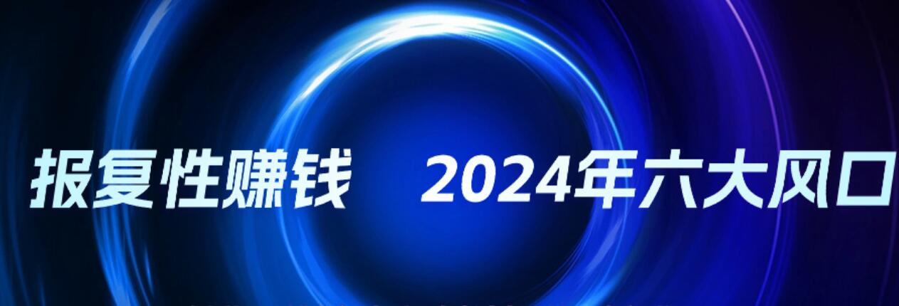 图片[1]-报复性赚钱，2024年度最有潜力的六大创业风口-阿志说钱