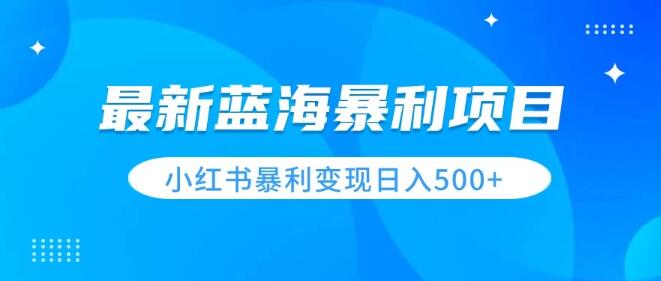 最新暴利蓝海项目揭秘：小红书图文变现技巧，轻松日入500+-阿志说钱