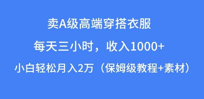 日入千元轻松实现，每天三小时专注A级高端穿搭，小白也能月入2万+-阿志说钱