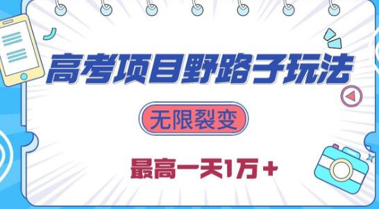 【2024高考项目野路子玩法揭秘】无限裂变，最高日入1W+-阿志说钱