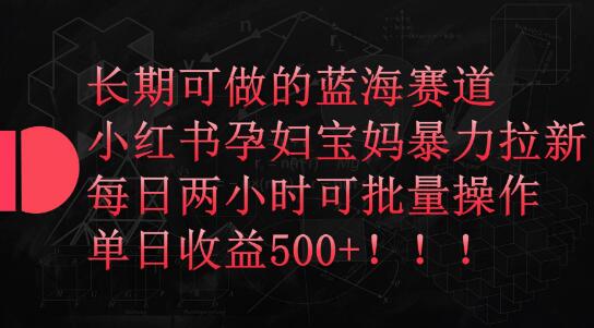 小红书孕妈拉新策略：日赚500+，仅需每日两小时，高效且实用-阿志说钱