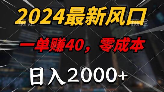 2024年热门风口项目揭秘：零成本一单赚40，日入2000+-阿志说钱