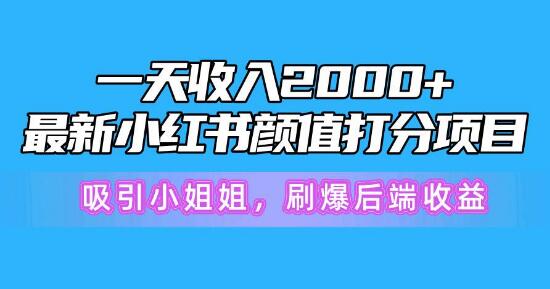 图片[1]-日入2000，最新小红书颜值打分项目，轻松吸引小姐姐，后端收益飙升！-阿志说钱
