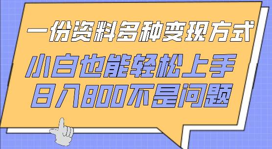 图片[1]-资料变现秘籍，多种方式轻松上手，小白也能日入800+-阿志说钱