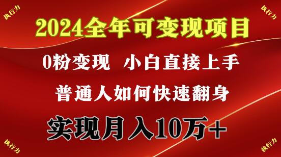 2024全年变现项目揭秘，日收益至少2000+，零门槛快速上手-阿志说钱