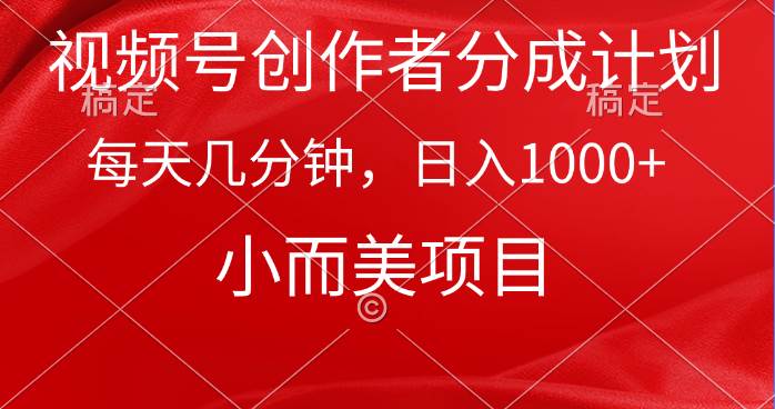 【日入1000+】轻松打造小而美的视频号创作项目，每日仅需几分钟！-阿志说钱