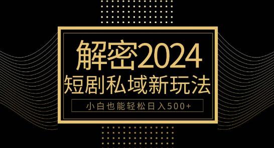 2024短剧私域变现速成课：10分钟入门，小白也能日入500+-阿志说钱