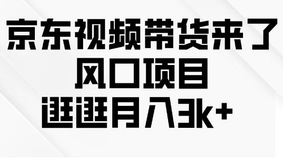 京东短视频带货新风口！轻松操作逛逛，一个月轻松赚3k+！-阿志说钱