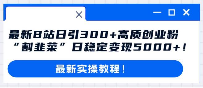 图片[1]-B站日引300+高质量创业粉秘籍！高效’割韭菜’策略，日稳定收益5000+揭秘-阿志说钱