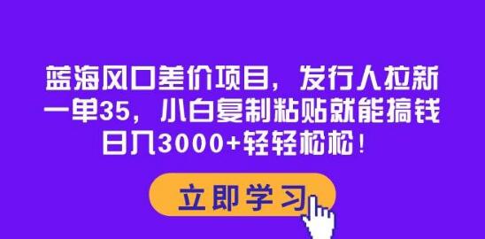 蓝海风口项目揭秘，发行人拉新，每单35，小白也能轻松搞钱！-阿志说钱