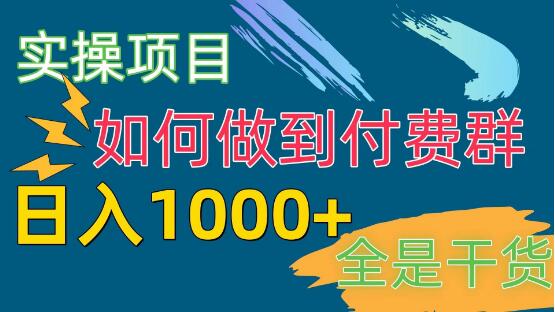 2024实操项目，揭秘付费群赛道，日入千元-阿志说钱