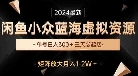图片[1]-闲鱼小众蓝海虚拟玩法，单号日入300+！三天开店盈利-阿志说钱