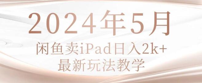 图片[1]-2024年5月闲鱼iPad热销秘诀：日入2K+实战教学，最新玩法揭秘-阿志说钱