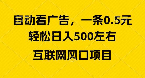 2024广告收益新风口，日入500+，新手小白秒上手-阿志说钱