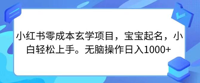 图片[1]-小红书玄学起名项目，零成本、易上手，日入1000+-阿志说钱