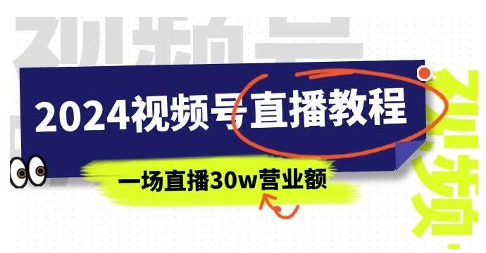 图片[1]-2024年视频号直播盈利攻略，视频号实战教学，单场直播突破30万营业额-阿志说钱