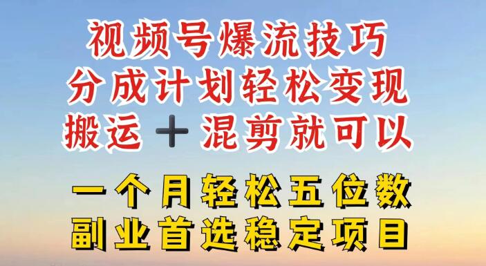 图片[1]-视频号搬运+混剪秘籍：深度解密月赚五位数的高效技巧与策略-阿志说钱