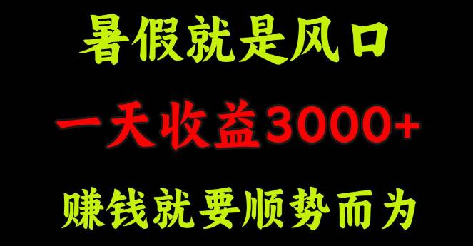 图片[1]-暑假赚钱秘籍，抓住风口，日入3000+，顺势而为轻松致富！-阿志说钱