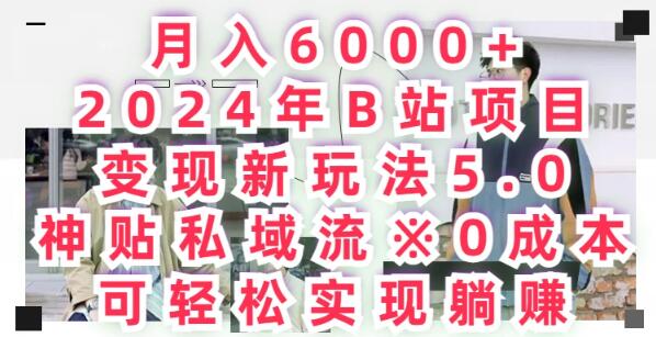 图片[1]-2024年B站变现新策略5.0，月入6000+，0成本私域流神贴玩法-阿志说钱