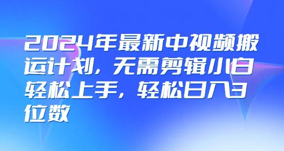 图片[1]-2024年中视频搬运新策略，零剪辑门槛，小白秒变高手，日入3位数！-阿志说钱