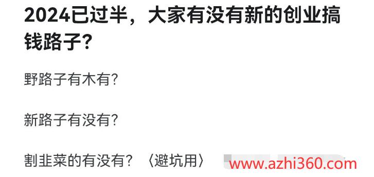图片[1]-2024已过半，大家有没有新的创业搞钱路子？-阿志说钱