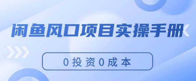 图片[1]-闲鱼无本创业秘籍，实操手册教你0投资0成本，新手也能轻松月入过万-阿志说钱