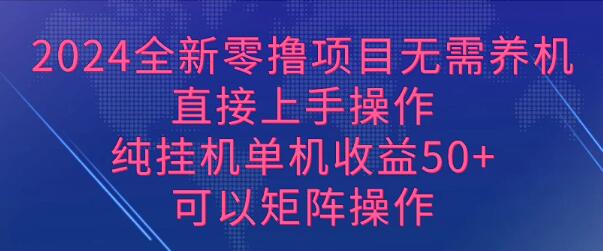 图片[1]-2024全新零撸项目，无需养机，直接上手操作纯挂机单机收益50+，可以批量操作-阿志说钱
