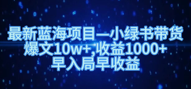 图片[1]-小绿书带货蓝海项目揭秘，打造10w+爆文，日收益超1000+，抢占先机赢未来！-阿志说钱