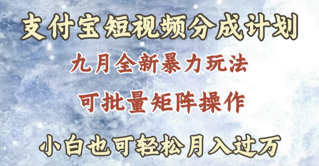 图片[1]-支付宝短视频分成计划深度解析，副业新选择，轻松实现月入过万-阿志说钱