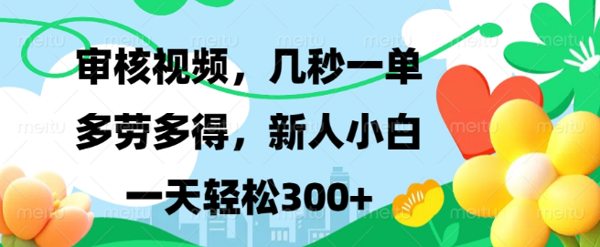 图片[1]-视频审核兼职新机遇，几秒完成一单，多劳多得模式，新手小白日入300+-阿志说钱