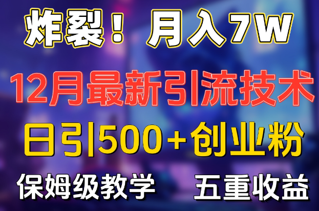 图片[1]-【揭秘】12月最新引流策略，日吸500+精准创业粉，月入7W+多重收益保姆级教程！-阿志说钱