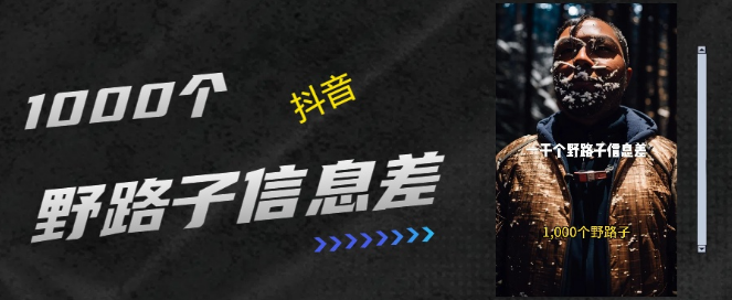 图片[1]-抖音野路子信息差最新玩法大揭秘，一千个野路子，引流+变现全攻略详细拆解！-阿志说钱