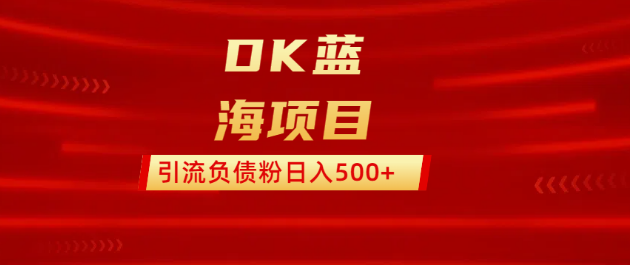 图片[1]-DK蓝海项目，利用抖音、快手、小红书引流，精准定位负债粉，日收益500+-阿志说钱